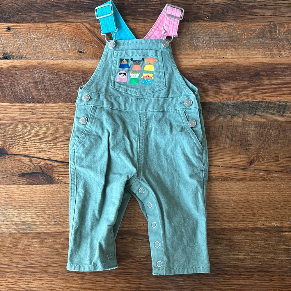 Christian Robinson x Target Olive Green Overalls Sz 0-3 M